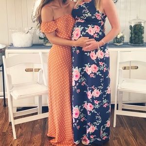 FLYNN Skye orange polka dot dress